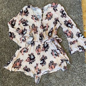Floral wrap romper